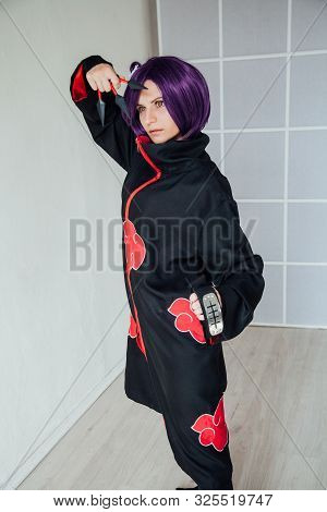 Girl Anime With Purple Hair Japan Cosplay