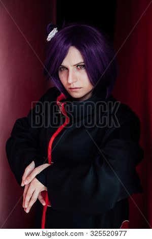 Girl Anime With Purple Hair Japan Cosplay