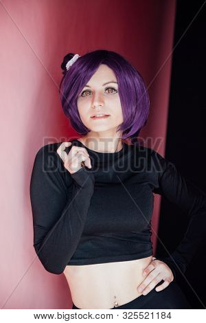 Girl Anime With Purple Hair Japan Cosplay