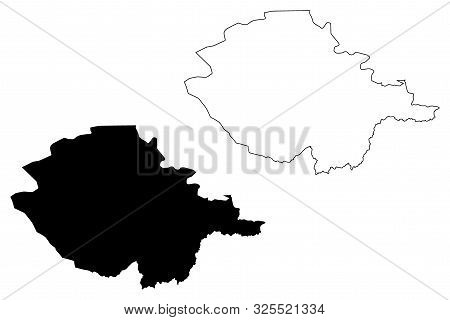 Naryn Region (kyrgyz Republic, Kirghizia, Regions Of Kyrgyzstan) Map Vector Illustration, Scribble S