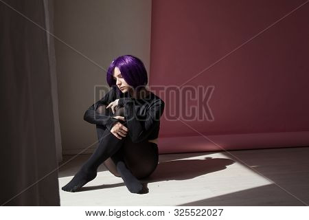 Girl Anime With Purple Hair Japan Cosplay