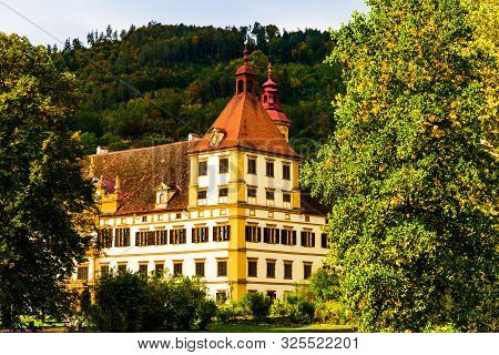 View At Eggenberg Palace In Autumn Tourist Spot, Famous Travel Destination In Styria.