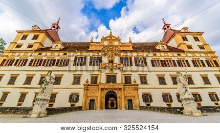 View At Eggenberg Palace In Autumn Tourist Spot, Famous Travel Destination In Styria.