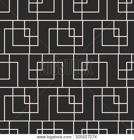 Retro Geometric Seamless Pattern. Art Deco Vector Elegant Repeat Texture Background. Minimal Bold Or