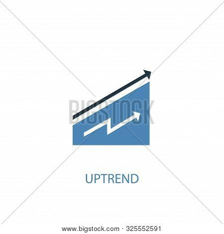 Uptrend Concept 2 Colored Icon. Simple Blue Element Illustration. Uptrend Concept Symbol Design. Can