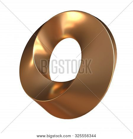 Mobius Strip Ring Sacred Geometry. Spatial Figure With Upturned Surfaces. Optical Illusion With Dual
