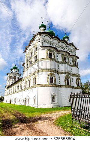 Bell Tower And The Church Of St. John The Theologian In Nicolo-vyazhishchsky Monastery. Novgorod Reg