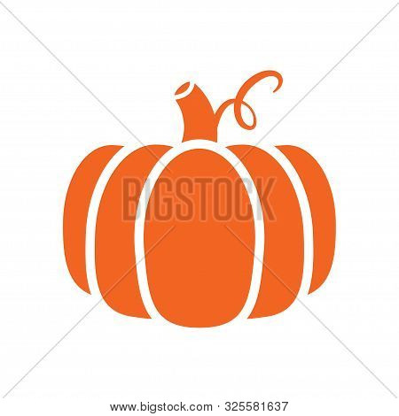 Pumpkin Icon. Halloween Or Thanksgiving. Vector Illustration Isolated On White Background