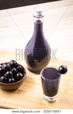 Typical Wine From Brazil Extracted From The Fruit Known As Jabuticaba Or Jaboticaba. Rare And Region