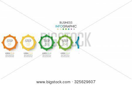 Business Infographic. Timeline Data Visualization With Step, Number, Or Option Design Template. Vect