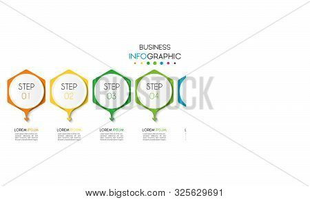 Business Infographic. Timeline Data Visualization With Step, Number, Or Option Design Template. Vect