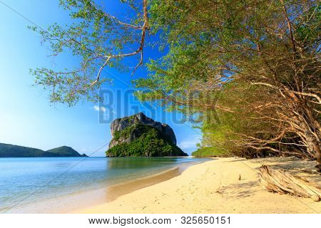 Deserted beautiful tropical beach in Thailand