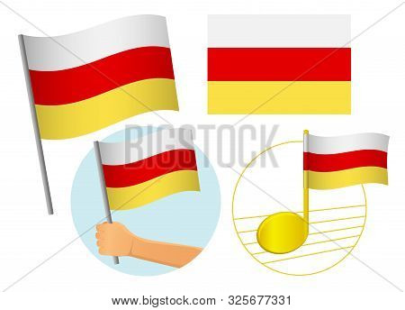 South Ossetia Flag Icon Set. National Flag Of South Ossetia Vector Illustration