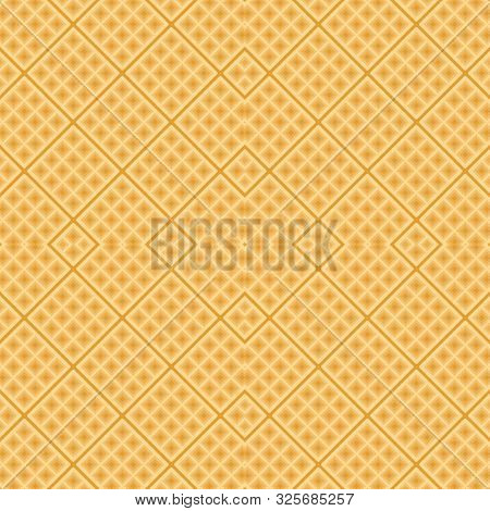 Seamless Diagonal Background With Waffels. Vector Texture