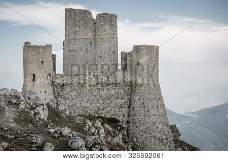 Rocca Calascio, Old Medieval Castle On The Apennine Mountains In The Heart Of Abruzzo, Italy