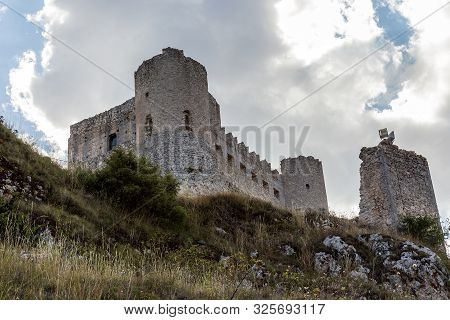 Rocca Calascio, Old Medieval Castle On The Apennine Mountains In The Heart Of Abruzzo, Italy