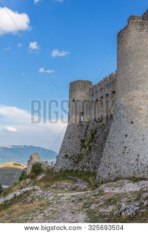 Rocca Calascio, Old Medieval Castle On The Apennine Mountains In The Heart Of Abruzzo, Italy