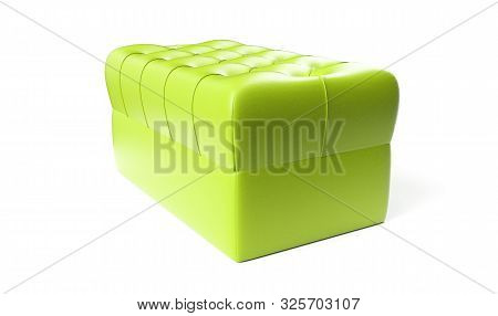 3d Render Of A Silk Royal Pillow With Golden Tussels Isolated On A White Background. Home Decor. Roy
