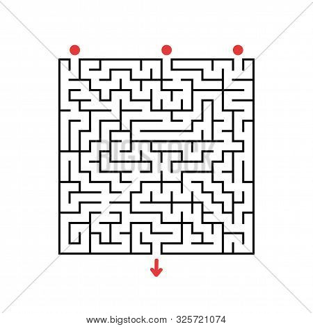 Abstract Square Maze. Game For Kids. Puzzle For Children. Labyrinth Conundrum. Flat Vector Illustrat