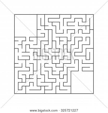 Abstract Square Maze. Game For Kids. Puzzle For Children. Labyrinth Conundrum. Flat Vector Illustrat