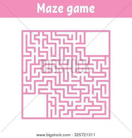 Colored Square Labyrinth. Game For Kids. Puzzle For Children. Maze Conundrum. Flat Vector Illustrati