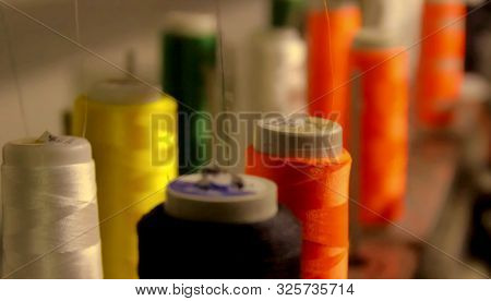 Colorful Yarn On Spool, Yarn On Tube, Cotton, Wool, Linen Thread.