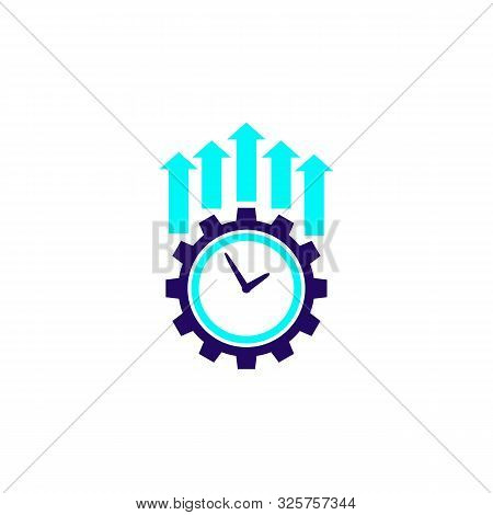 Productivity And Efficiency Growth Vector Icon On White, Eps 10 File, Easy To Edit