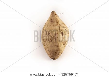 Okinawan Purple Sweet Potatoes On White Background