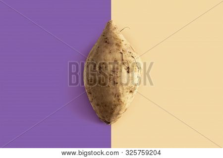 Okinawan Purple Sweet Potatoes On White Background