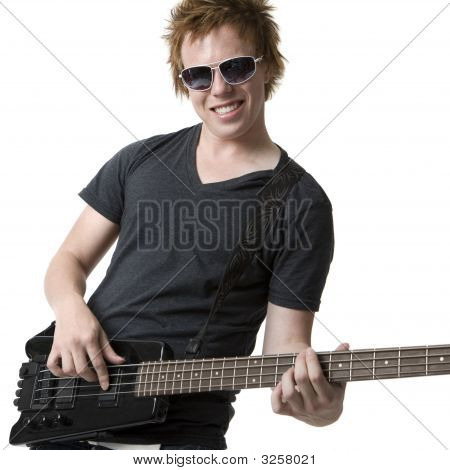 rocking Dude mit elektrischer Bass