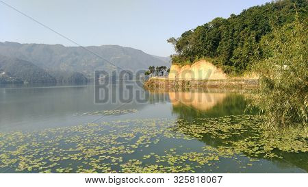 Pokhara, Nepal - November 4, 2017: The Athmosphere Around Phewa Lake Pokhara Nepal.