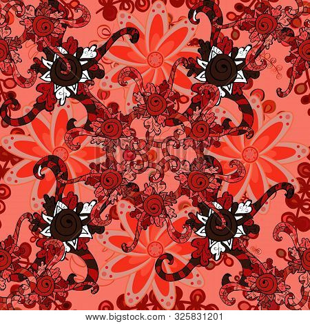 Bright Bouquets On A Fashion Grunge Background. Blossoming Background For Printing On Fabric, Sketch