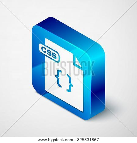 Isometric Css File Document. Download Css Button Icon Isolated On White Background. Css File Symbol.