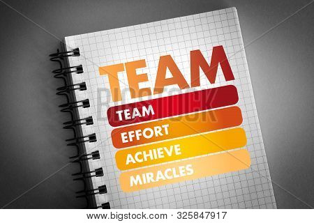 Team - Team Effort Achieve Miracles Acronym, Business Concept Background