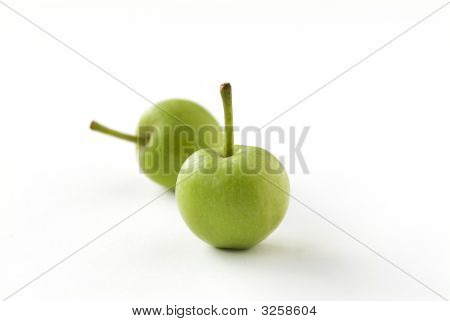 Green Apples On White Background