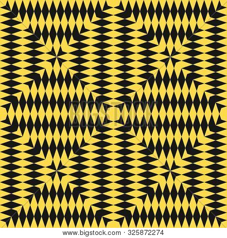 Abstract Vector Geometric Checkered Pattern. Seamless Texture With Diamond Shapes, Arrows. Optical I