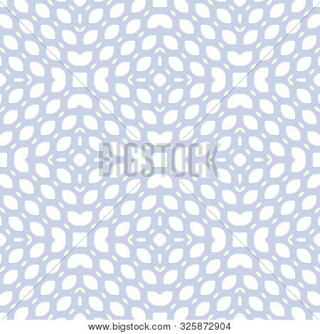 Vector Seamless Pattern. Subtle Light Blue And White Geometric Texture. Simple Minimal Background Wi