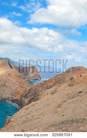Volcanic Cliffs In Ponta De Sao Lourenco, Madeira Island, Portugal. The Easternmost Point Of The Isl