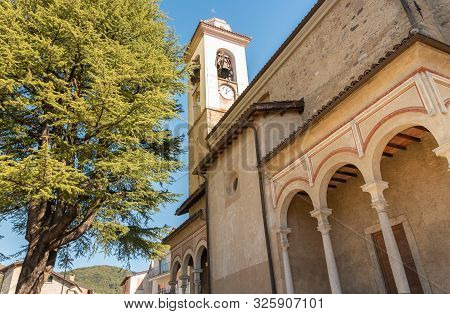 View Of The Church Of Sant Agata Is Located In Cadro, A District Of Lugano, Switzerland.