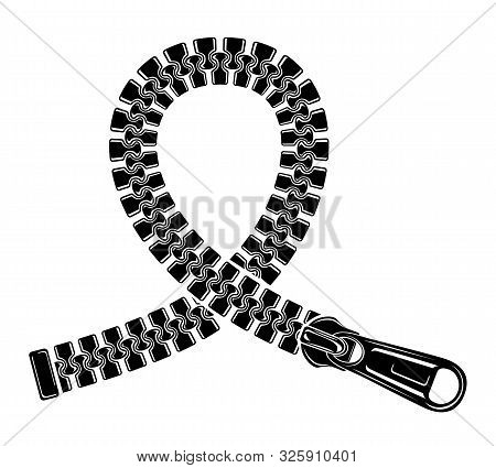 Zipper Stroce Icon. Simple Style Sign For Mobile Concept And Web Design. Vector Symbol For Logo And 