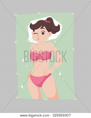 Big Fat Woman Paste Her Picture On Slender Woman Picture, She Want A Slender Body, Inspire Herself, 