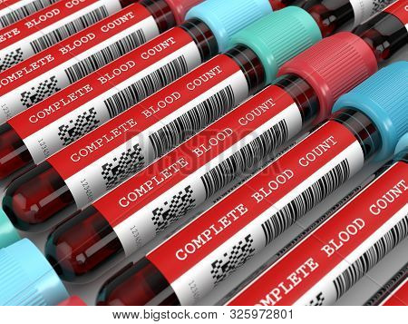 3d Render Of Cbc Blood Tubes Lying In Row
