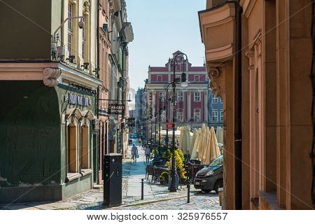 POZNAN, POLAND - September 2, 2019: Poznan Town Hall is a historic city hall in the city of Poznan, Poland