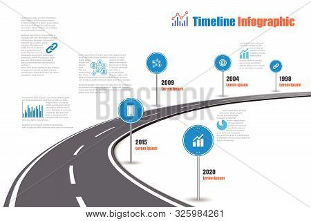 Business Road Signs Map Timeline Infographic Designed For Abstract Background Template Milestone Ele