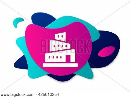 Color Babel Tower Bible Story Icon Isolated On White Background. Abstract Banner With Liquid Shapes.