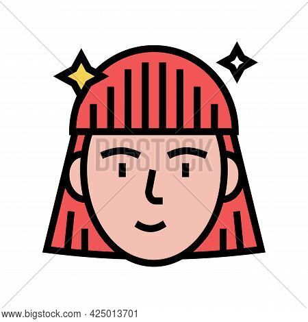 Woman After Keratin Used Color Icon Vector. Woman After Keratin Used Sign. Isolated Symbol Illustrat