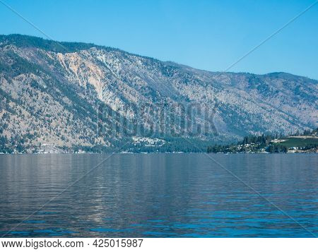 Morning View Of Lake Chelan From The Waterfront At Chelan-stehekin Ferry Dock - Washington State, Us