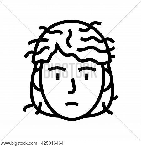 Man Before Keratin Use Line Icon Vector. Man Before Keratin Use Sign. Isolated Contour Symbol Black 