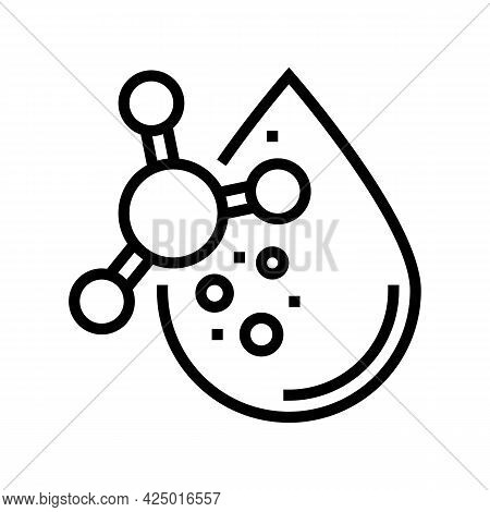 Oil Keratin Drop Line Icon Vector. Oil Keratin Drop Sign. Isolated Contour Symbol Black Illustration