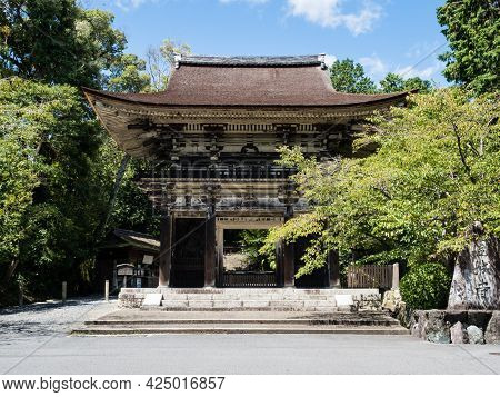 Otsu, Japan - August 21, 2018: Entrance Gate Of Miidera, Temple Number 14 Of The Saigoku Kannon Pilg
